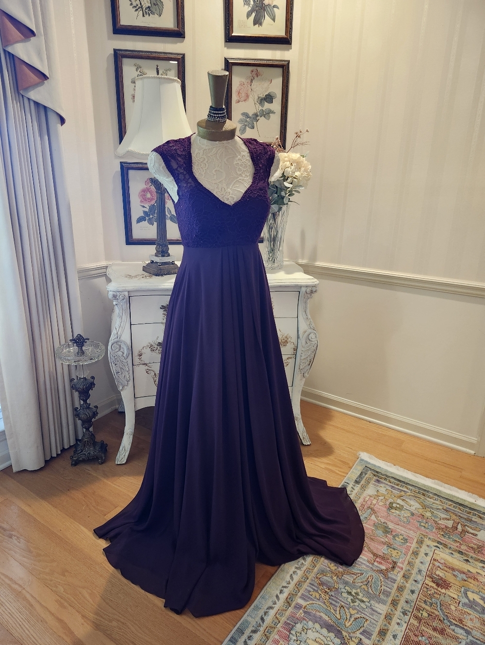 Aubergine Stunning Morilee By Madeline Gardner Bridesmaid Evening Gown Dress 6